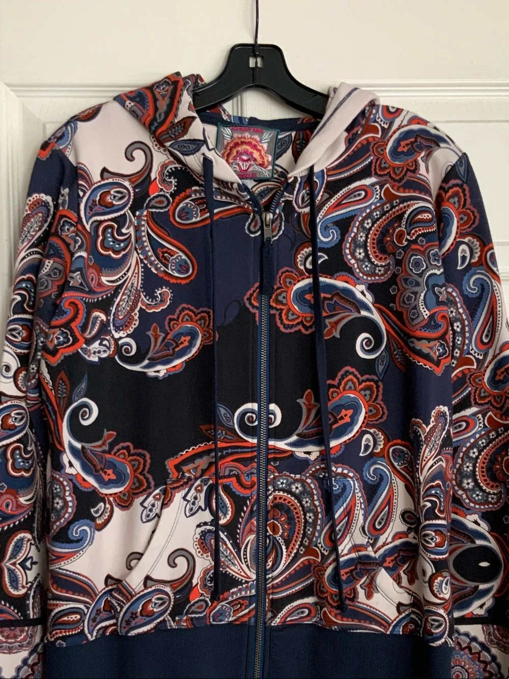 JOHNNY WAS Woman’s Paisley Hooded Sweat Jacket & Pants Set - Cute Paisley Print